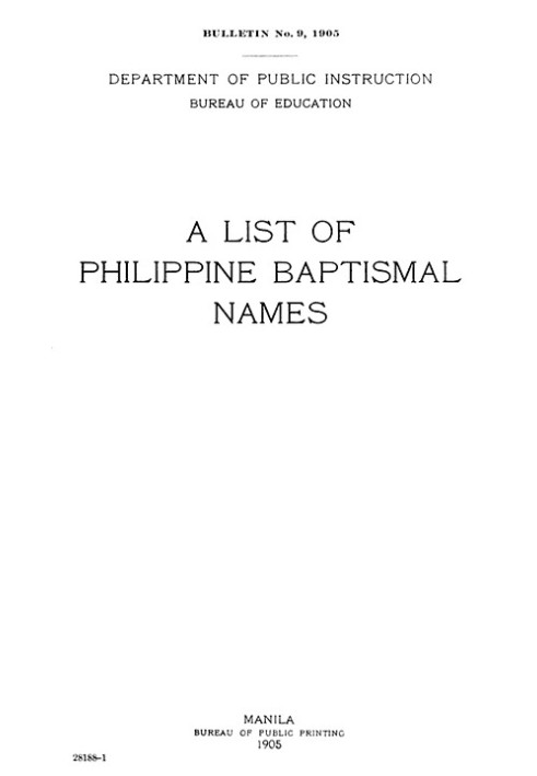 A List of Philippine Baptismal Names