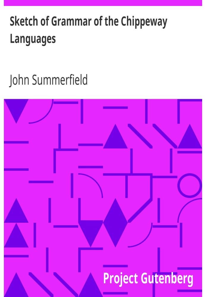Sketch of Grammar of the Chippeway Languages To Which is Added a Vocabulary of some of the Most Common Words