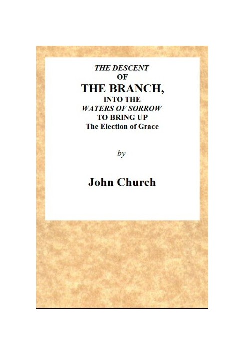 The Descent of the Branch into the Waters of Sorrow, to Bring up the Election of Grace Being the Substance of a Sermon, Preached