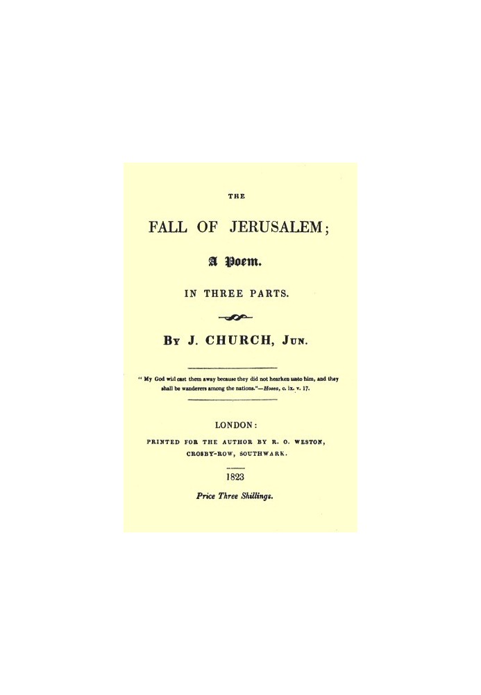 The Fall of Jerusalem: A Poem