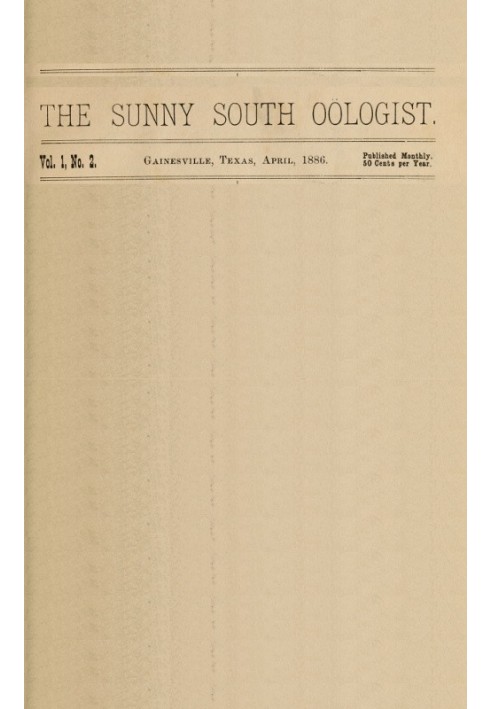 The Sunny South Oölogist. Vol. 1, No. 2