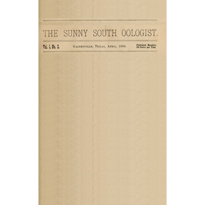 The Sunny South Oölogist....
