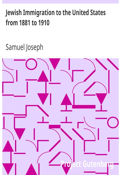 Jewish Immigration to the United States from 1881 to 1910 Studies in History, Economics and Public Law, Vol. LIX, No. 4, 1914
