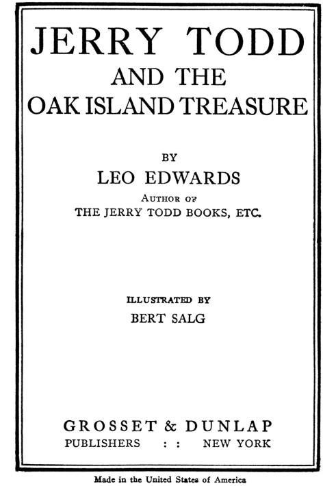 Jerry Todd and the Oak Island Treasure