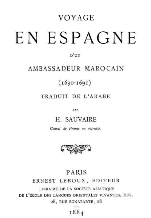 Trip to Spain of a Moroccan Ambassador (1690-1691)