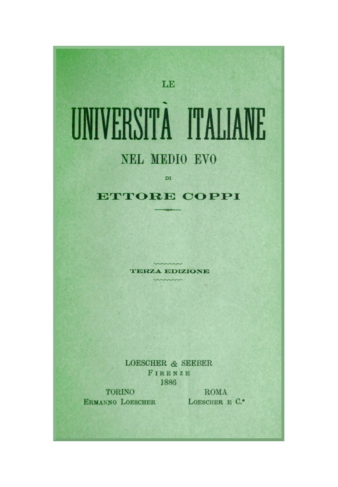 Italian Universities in the Middle Ages