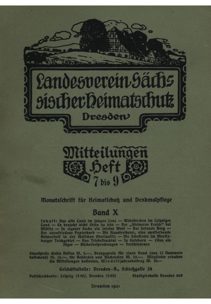 State Association of Saxon Heritage Protection - Announcements Volume X, Issue 7-9: $b monthly magazine for heritage protection 