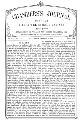 Chambers's Journal of Popular Literature, Science, and Art, Fifth Series, No. 114, Vol. III, March 6, 1886