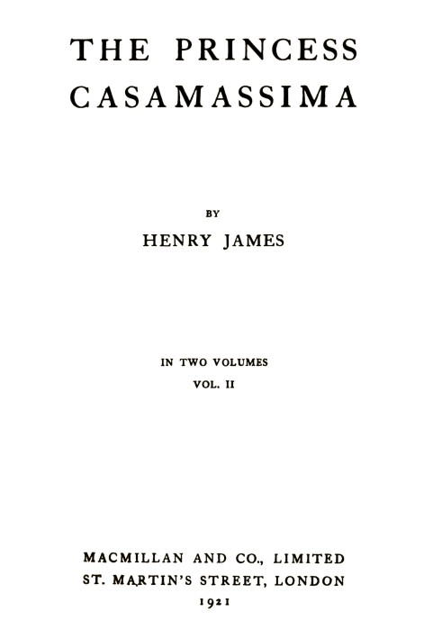 The Princess Casamassima (Volume 2 of 2)