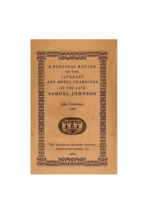 Поетичний огляд літературного та морального характеру покійного Семюеля Джонсона (1786)