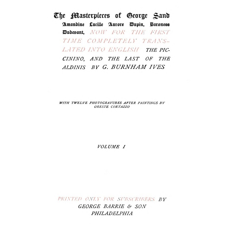 The Piccinino, Volume 1 (of 2)