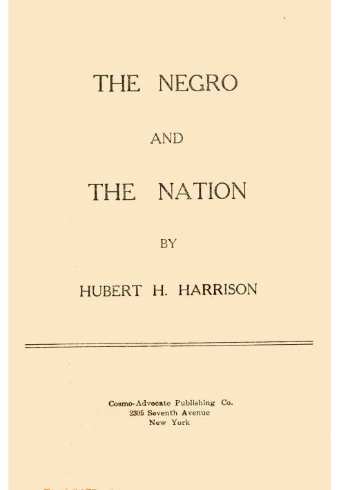 The Negro and the nation