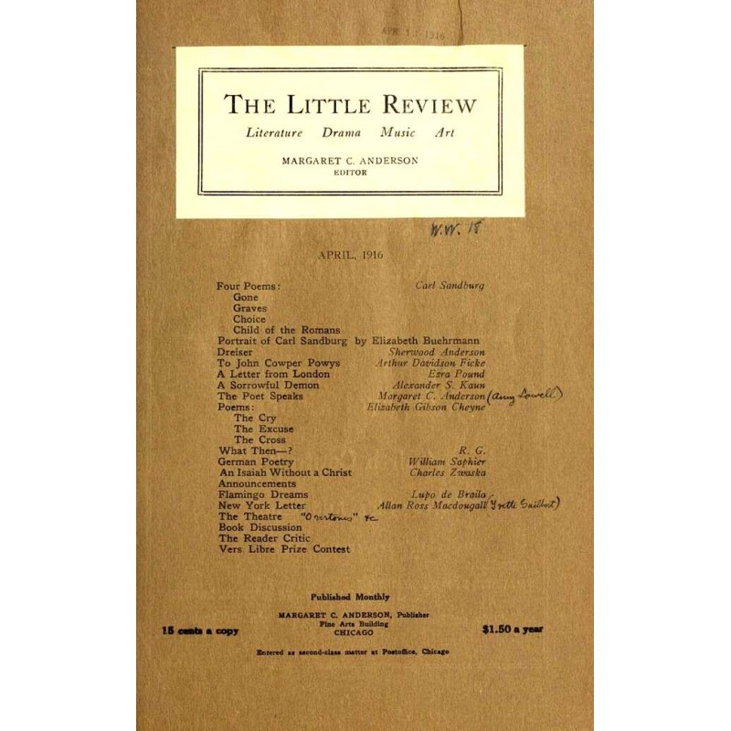 The Little Review, April...