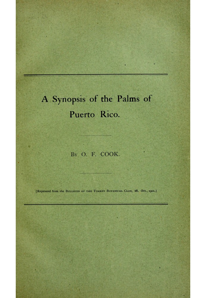 A synopsis of the palms of Puerto Rico