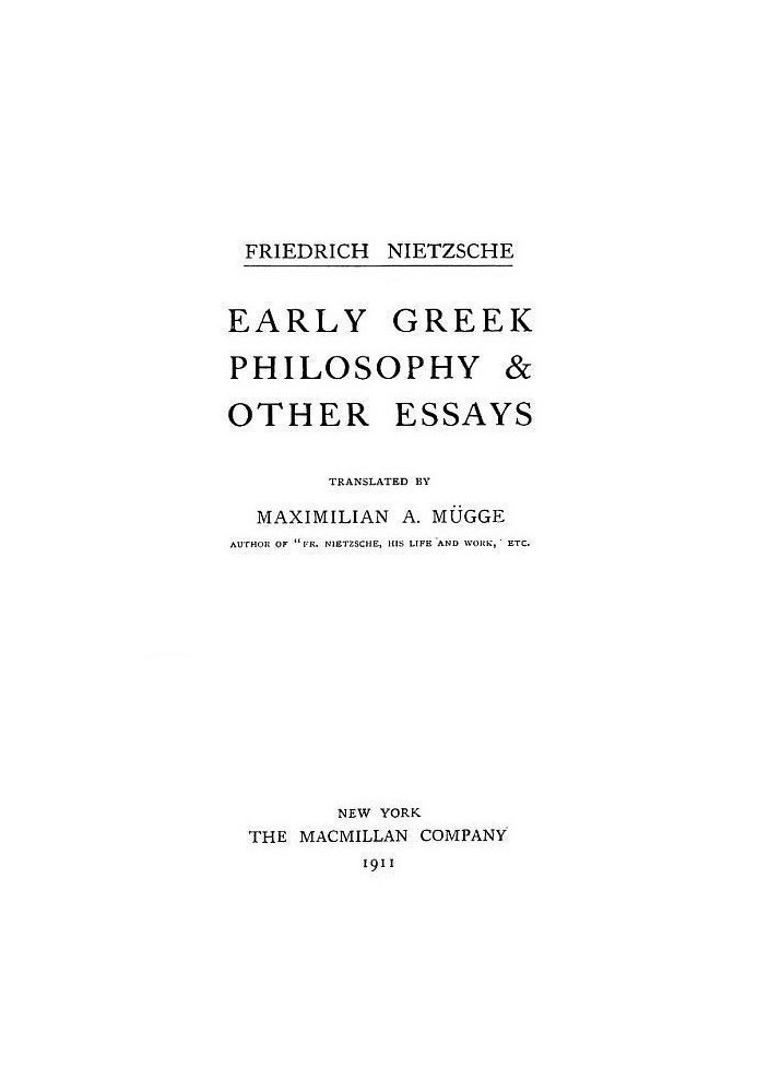 Early Greek Philosophy and Other Essays Collected Works, Volume Two