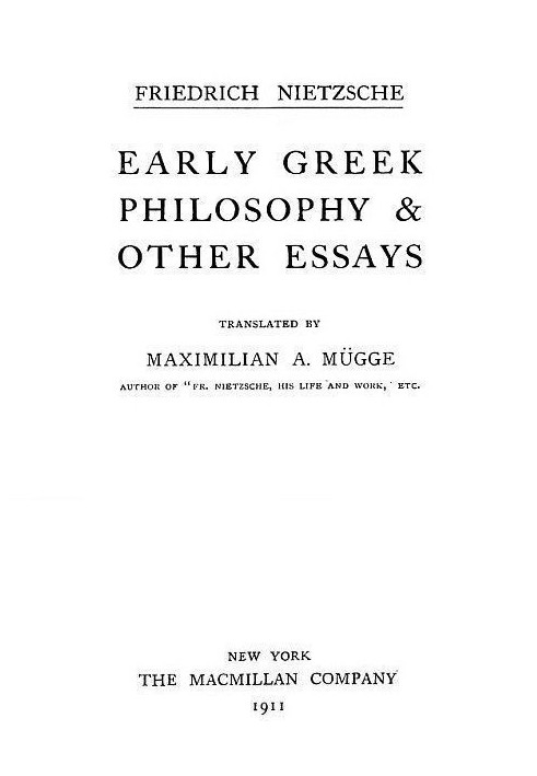 Early Greek Philosophy and Other Essays Collected Works, Volume Two