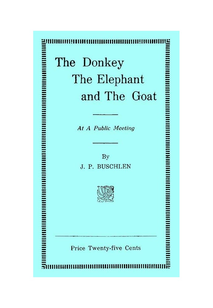 The Donkey, the Elephant, and the Goat at a Public Meeting