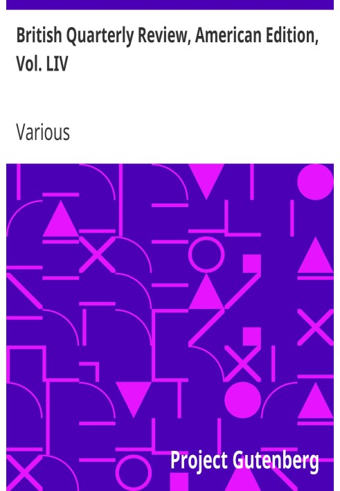 Британский ежеквартальный обзор, американское издание, Vol. LIV июль и октябрь 1871 г.