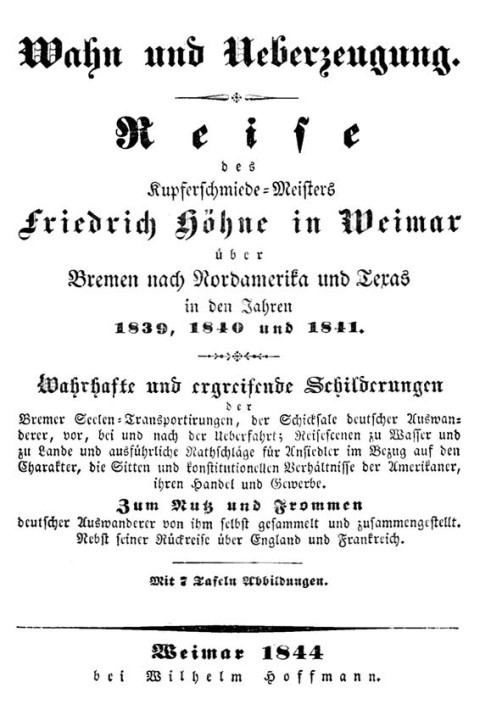 Delusion and belief: journey of the master coppersmith Friedrich Höhne in Weimar via Bremen to North America and Texas in the ye