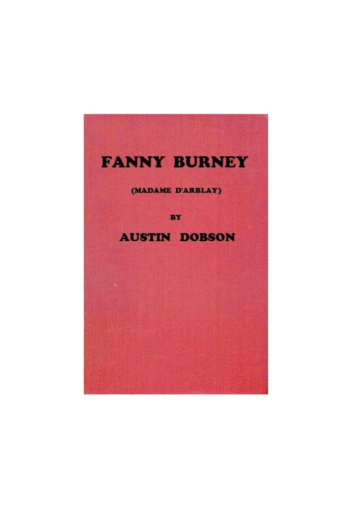 Fanny Burney (Madame D'Arblay)