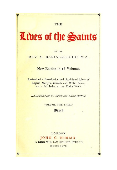 The Lives of the Saints, Volume 03 (of 16): March