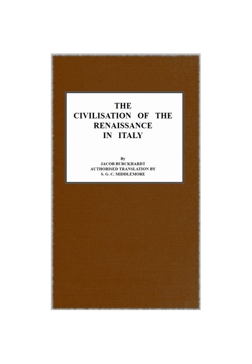 The Civilisation of the Renaissance in Italy