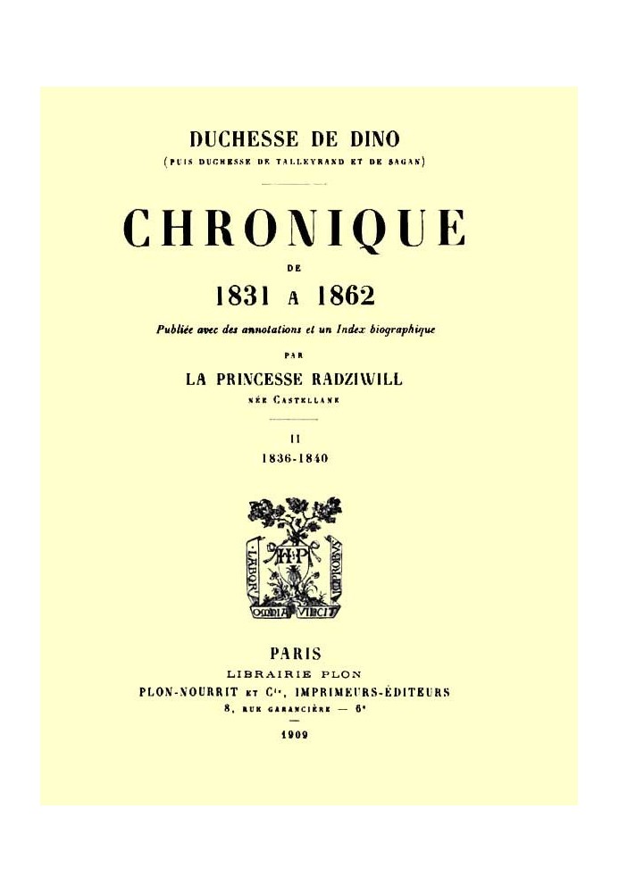 Летопись с 1831 по 1862 год, Том 2 (из 4)