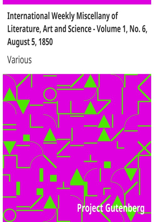 Міжнародний щотижневий збірник літератури, мистецтва та науки - том 1, № 6, 5 серпня 1850 р.