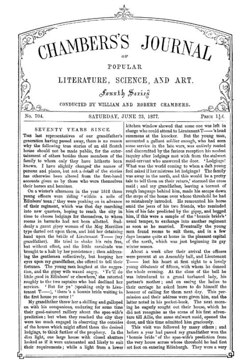 Журнал популярной литературы, науки и искусства Чемберса, № 704, 23 июня 1877 г.