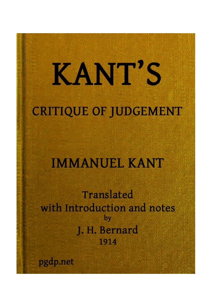 Kant's Critique of Judgement