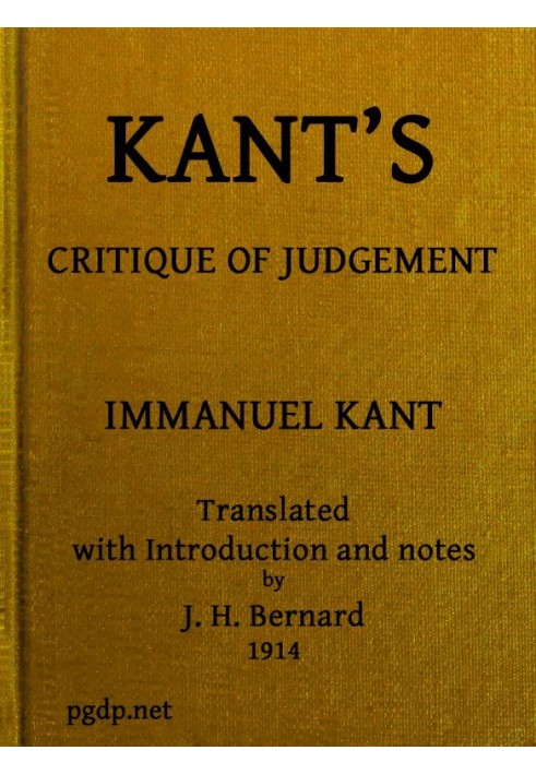 Kant's Critique of Judgement