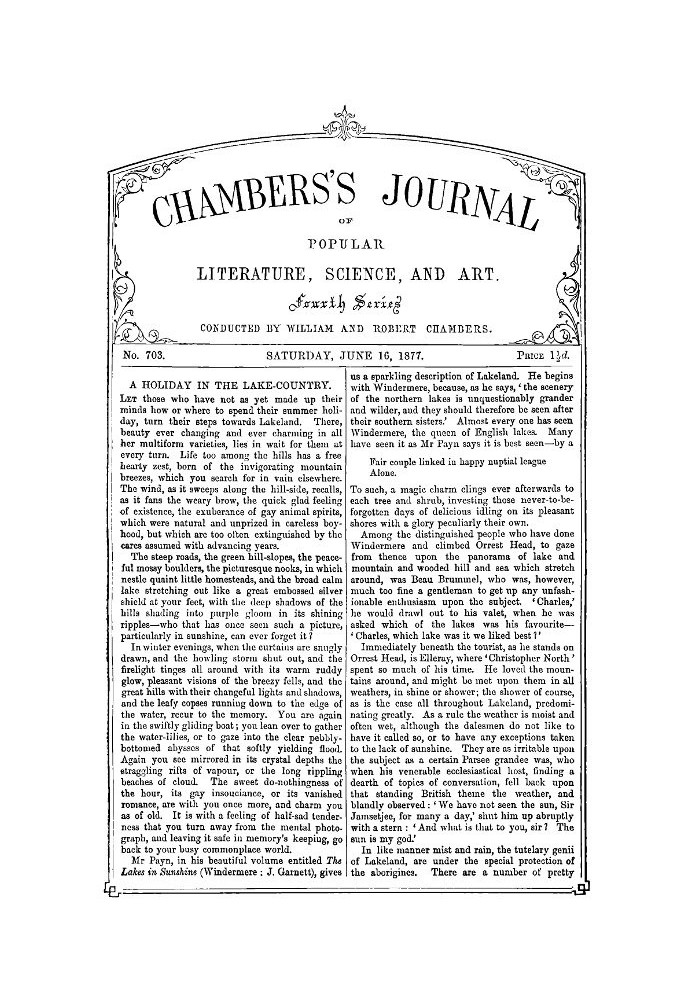 Chambers's Journal of Popular Literature, Science, and Art, No. 703 June 16, 1877