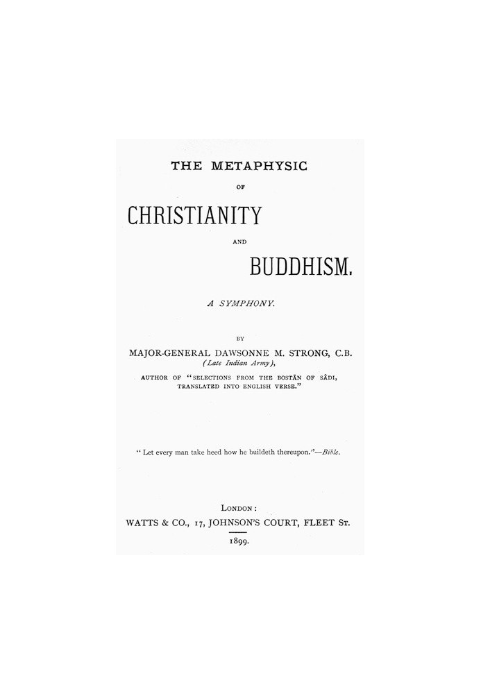 The Metaphysic of Christianity and Buddhism: A Symphony