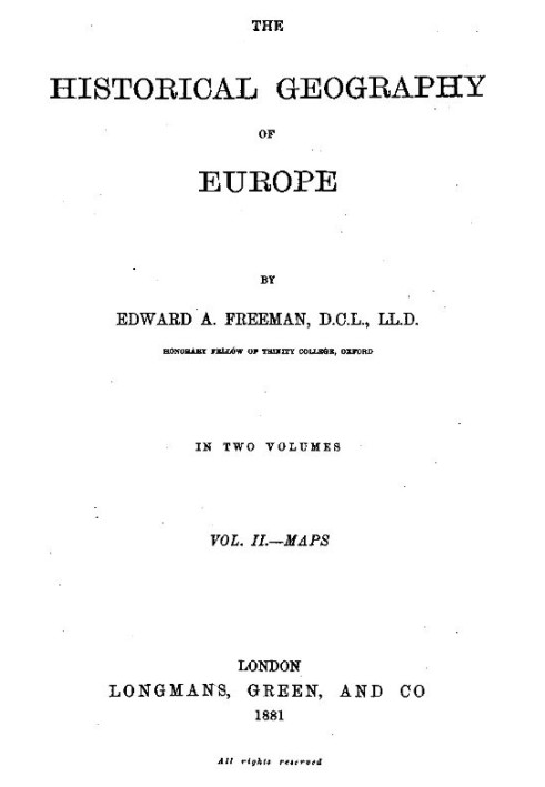 Историческая география Европы, Vol. II, Карты