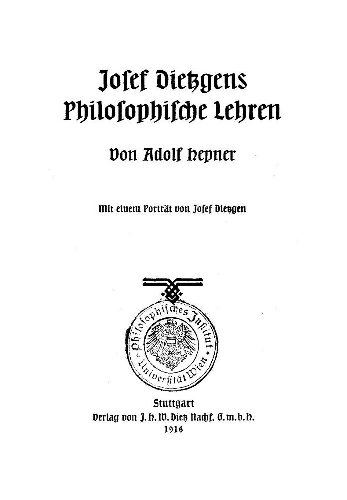 Josef Dietzgen's philosophical teachings