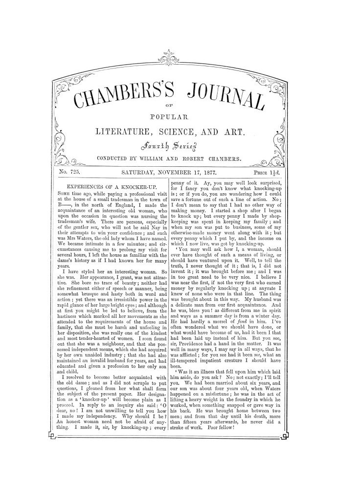 Chambers's Journal of Popular Literature, Science, and Art, No. 725, November 17, 1877