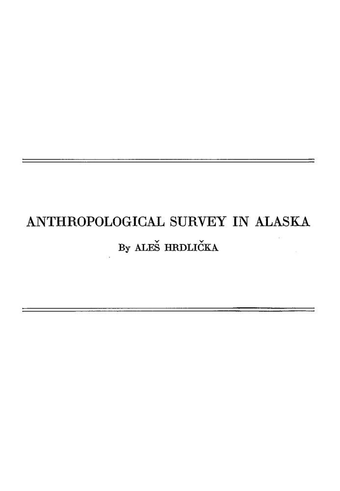 Anthropological Survey in Alaska