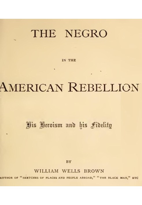 The Negro in the American Rebellion: His Heroism and His Fidelity