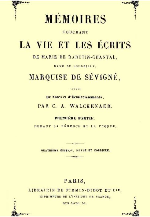 Memoirs touching the life and writings of Marie de Rabutin-Chantal, (1/6)