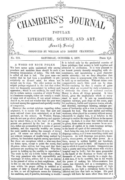 Chambers's Journal of Popular Literature, Science, and Art, No. 719 October 6, 1877