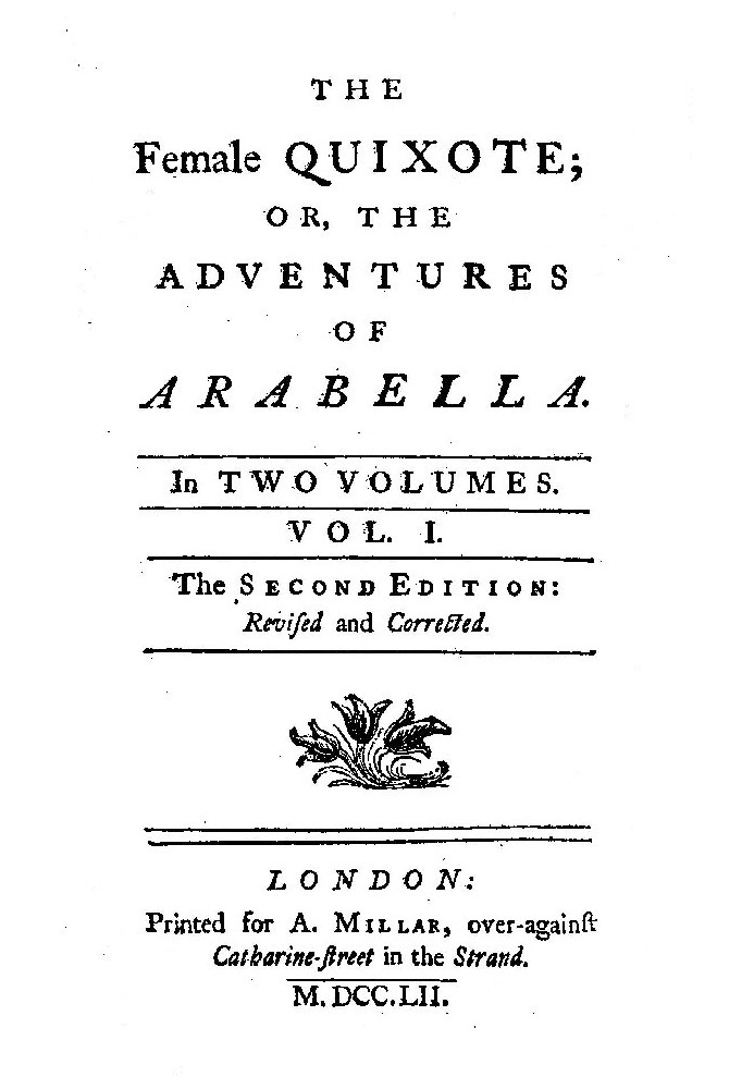 The Female Quixote; or, The Adventures of Arabella, v. 1-2