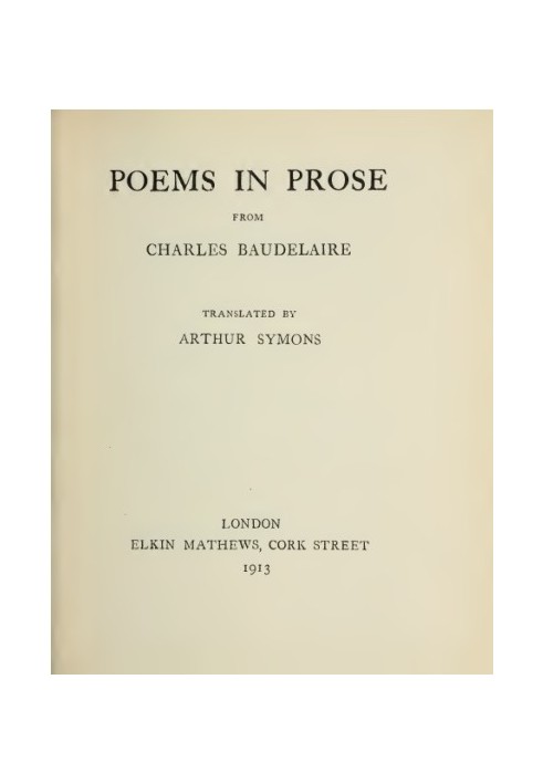 Poems in Prose