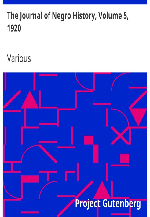 Журнал истории негров, том 5, 1920 г.