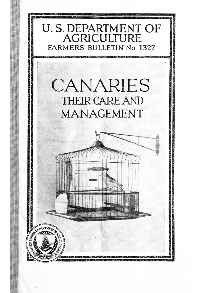 Canaries : $b their care and management