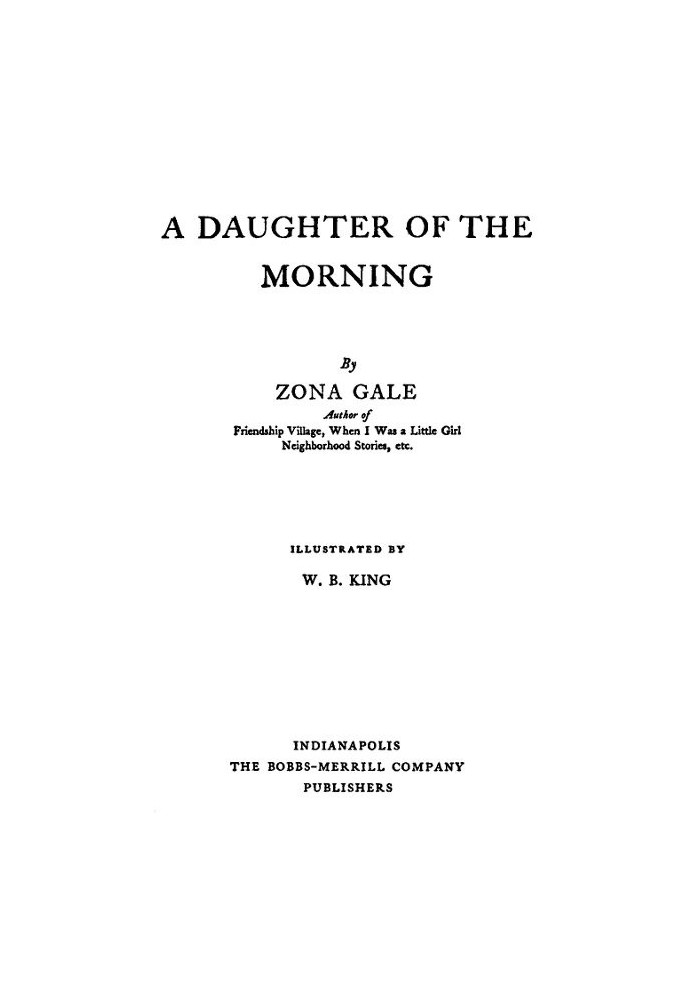 A Daughter of the Morning