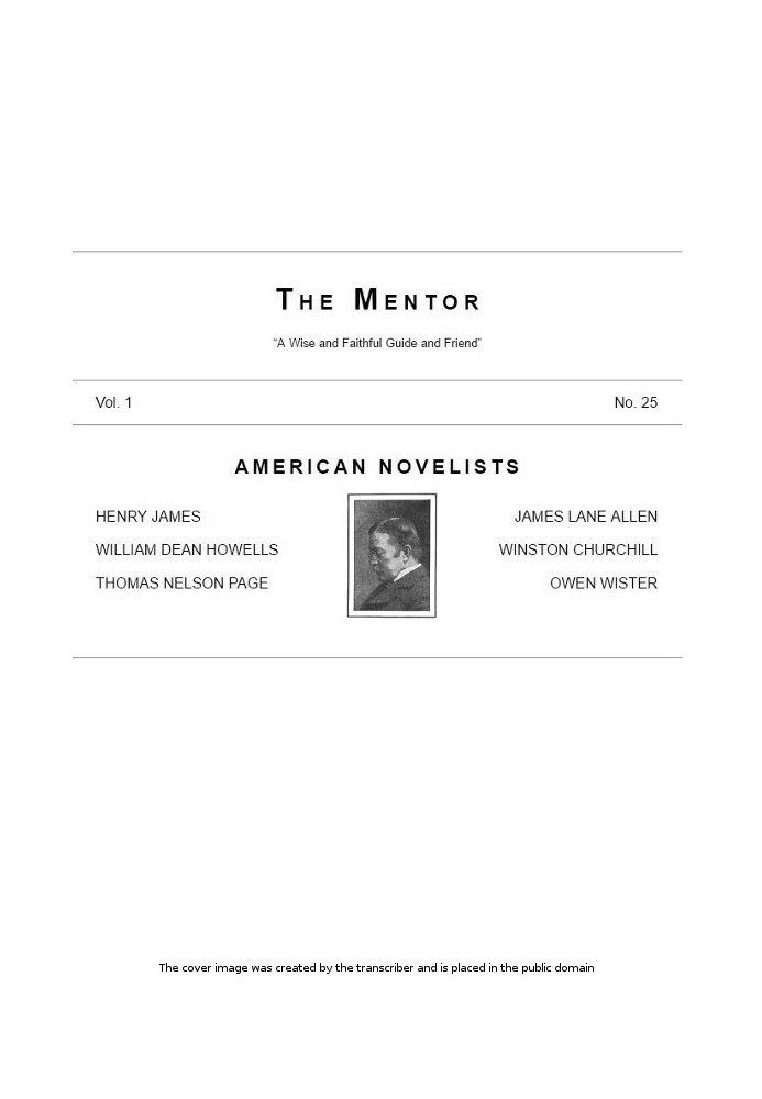 The Mentor: American Novelists, Vol. 1, No. 25