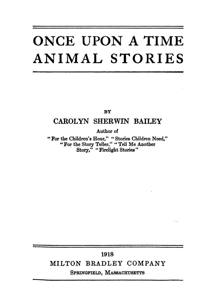 Once upon a time animal stories