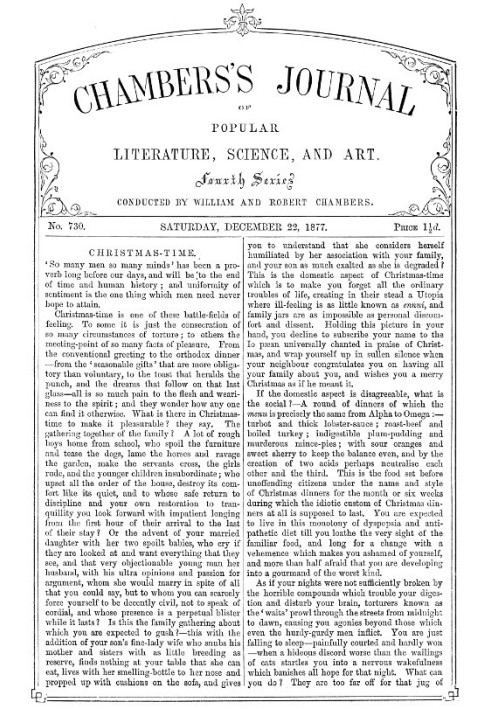 Журнал популярной литературы, науки и искусства Чемберса, № 730, 22 декабря 1877 г.