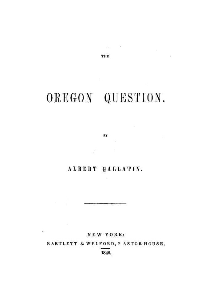 The Oregon Question