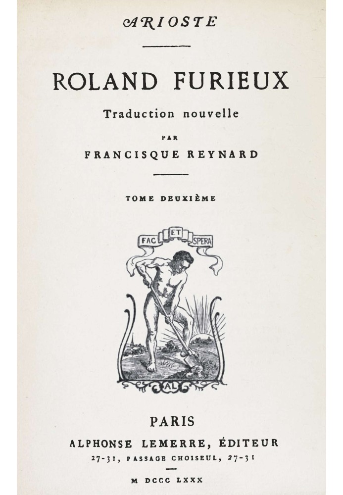 Roland Furieux, volume 2: $b New translation by Francisque Reynard